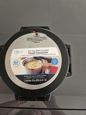 Mainstays Black Stainless Steel Insulated Food Container
